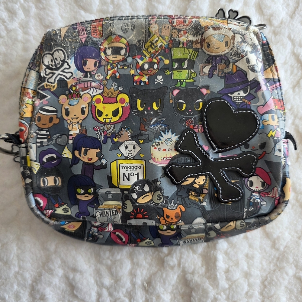 Tokidoki Crossbody Bag – Iconic All Over Print, Rare, Heart & Bones, Read!
